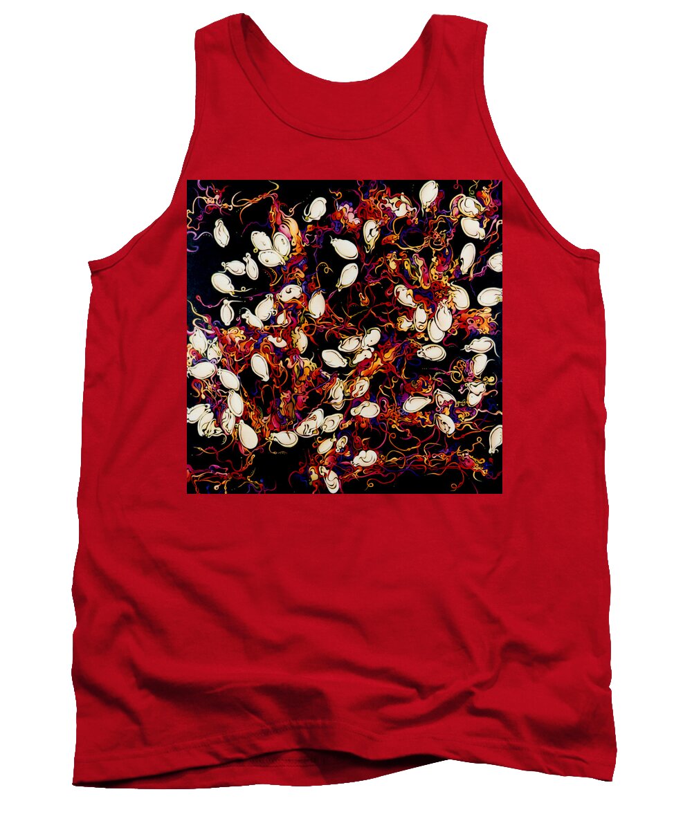 Seeds Tank Top featuring the painting Pod Party by Amy Ferrari