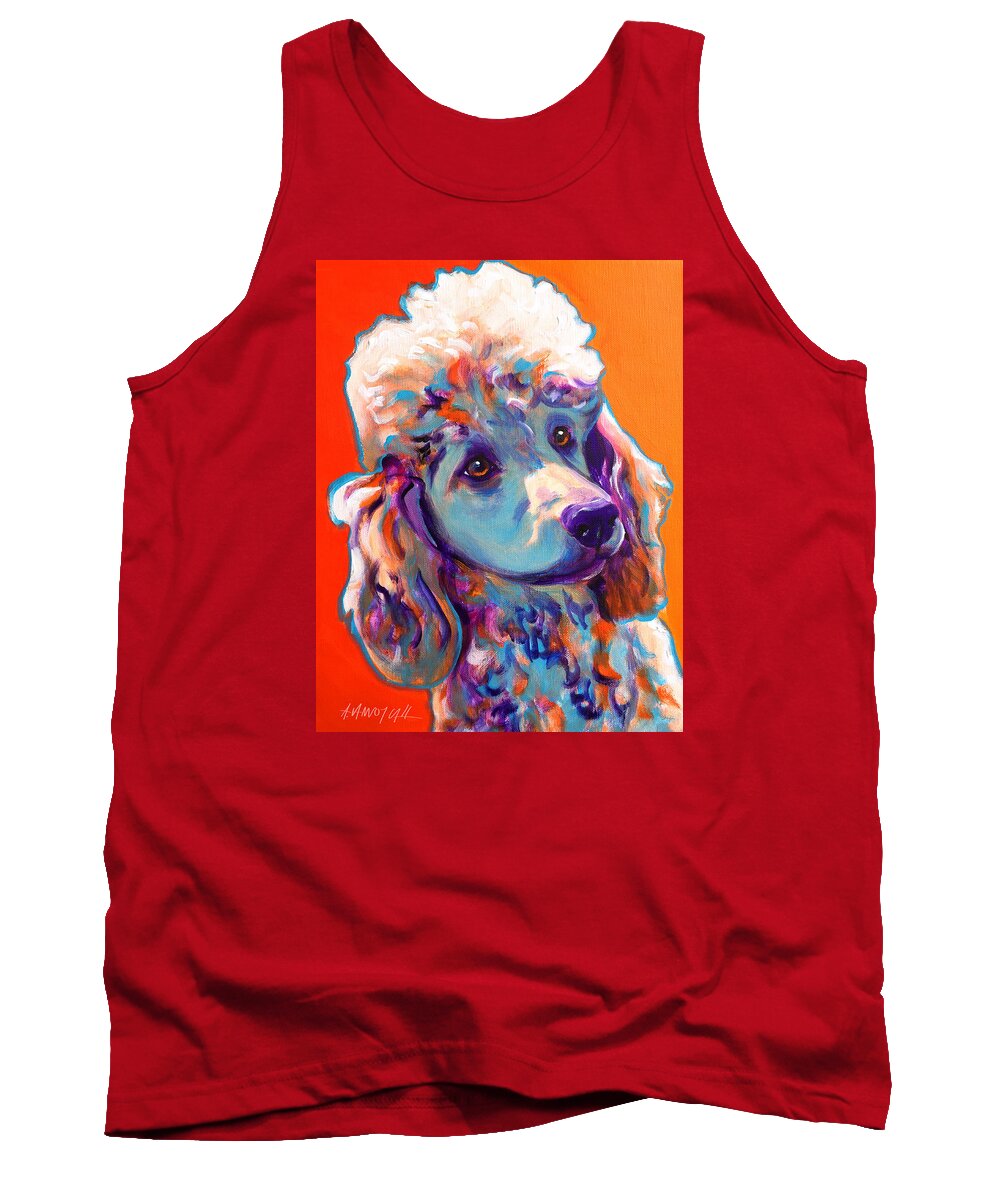 Poodle Tank Top featuring the painting Poodle - Bonnie by Dawg Painter