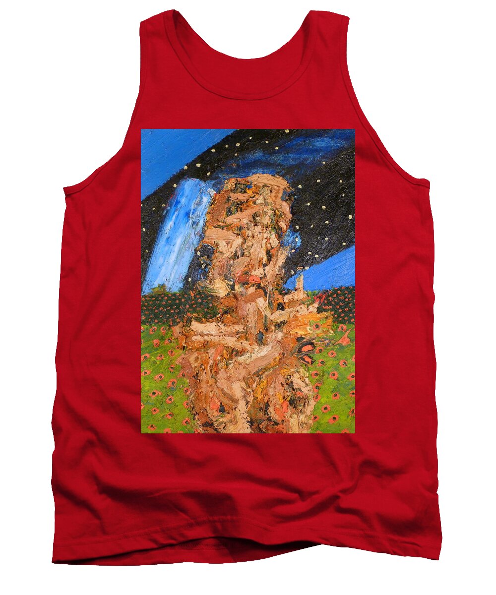 Landscape Tank Top featuring the painting Portrait In Landscape With Stars by JC Armbruster