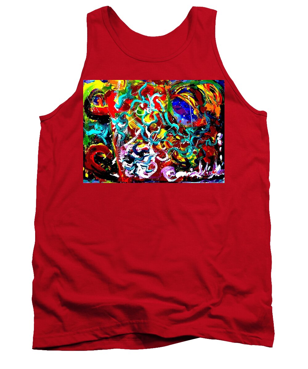  Tank Top featuring the painting Power of colour by Wanvisa Klawklean