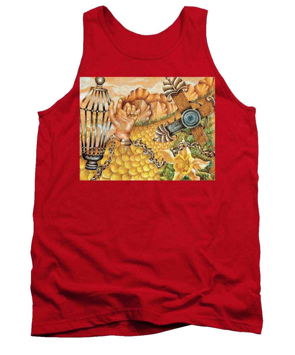 Colored Pencil Drawing Tank Top featuring the drawing Preacher's Kid by Katia Von Kral