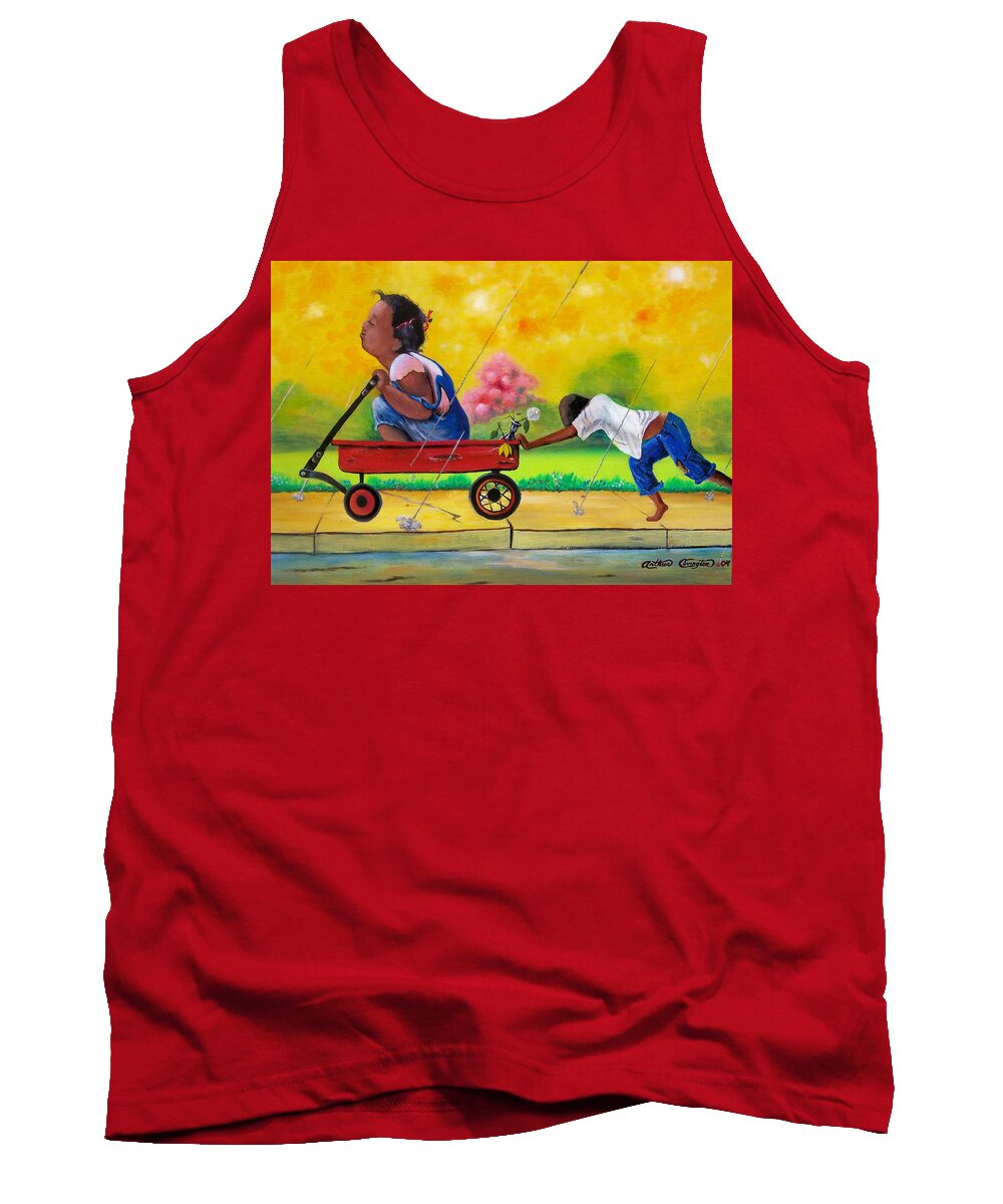  Children Tank Top featuring the painting Puppy Love by Arthur Covington