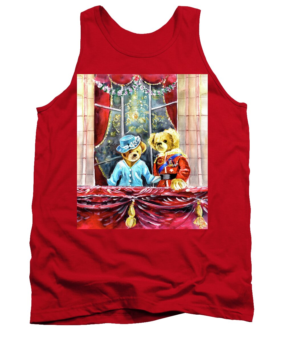 Travel Tank Top featuring the painting Queen Elizabeth And Prince Philip At Newby Hall by Miki De Goodaboom