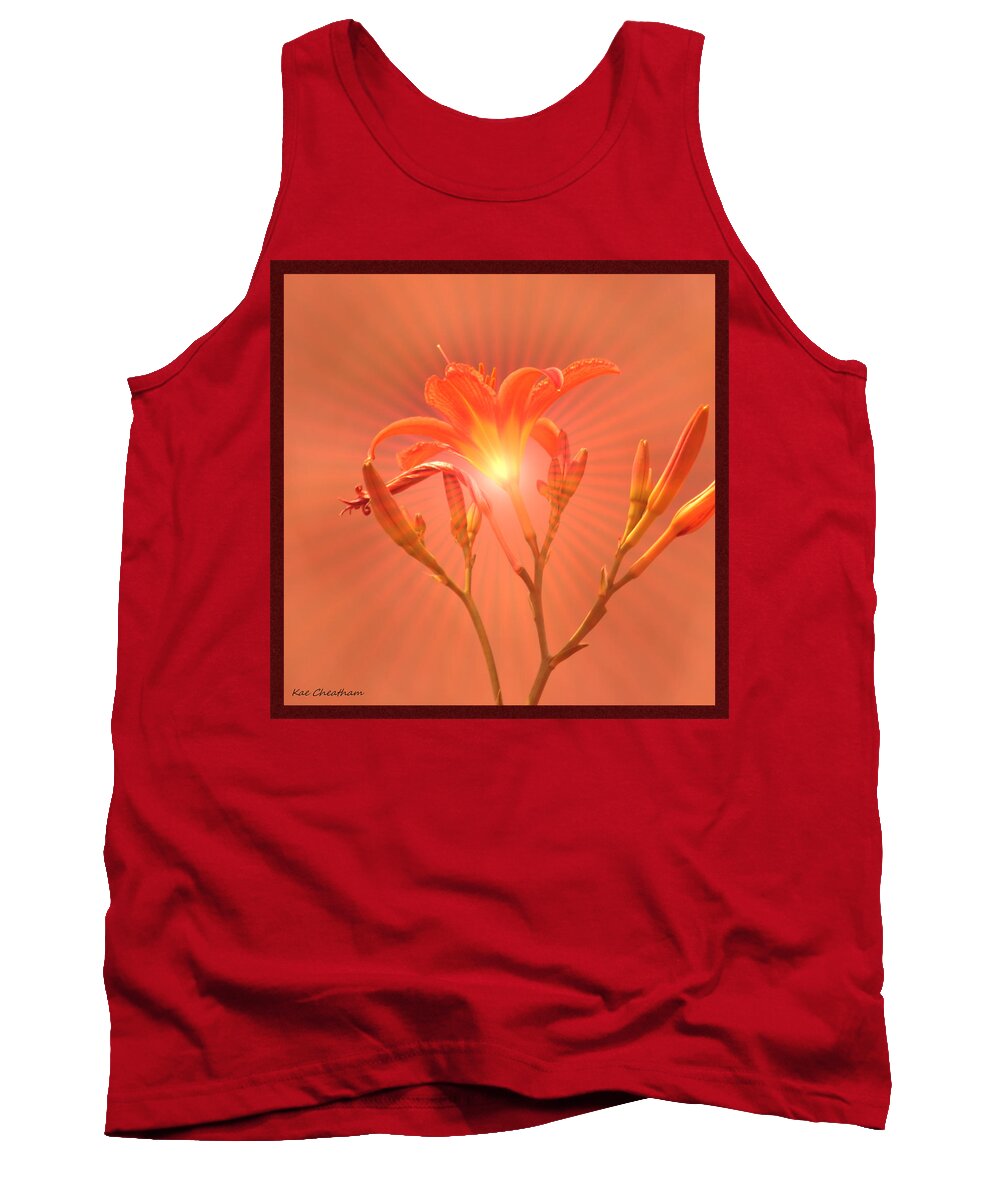 Day Lily Tank Top featuring the photograph Radiant Square Day Lily by Kae Cheatham