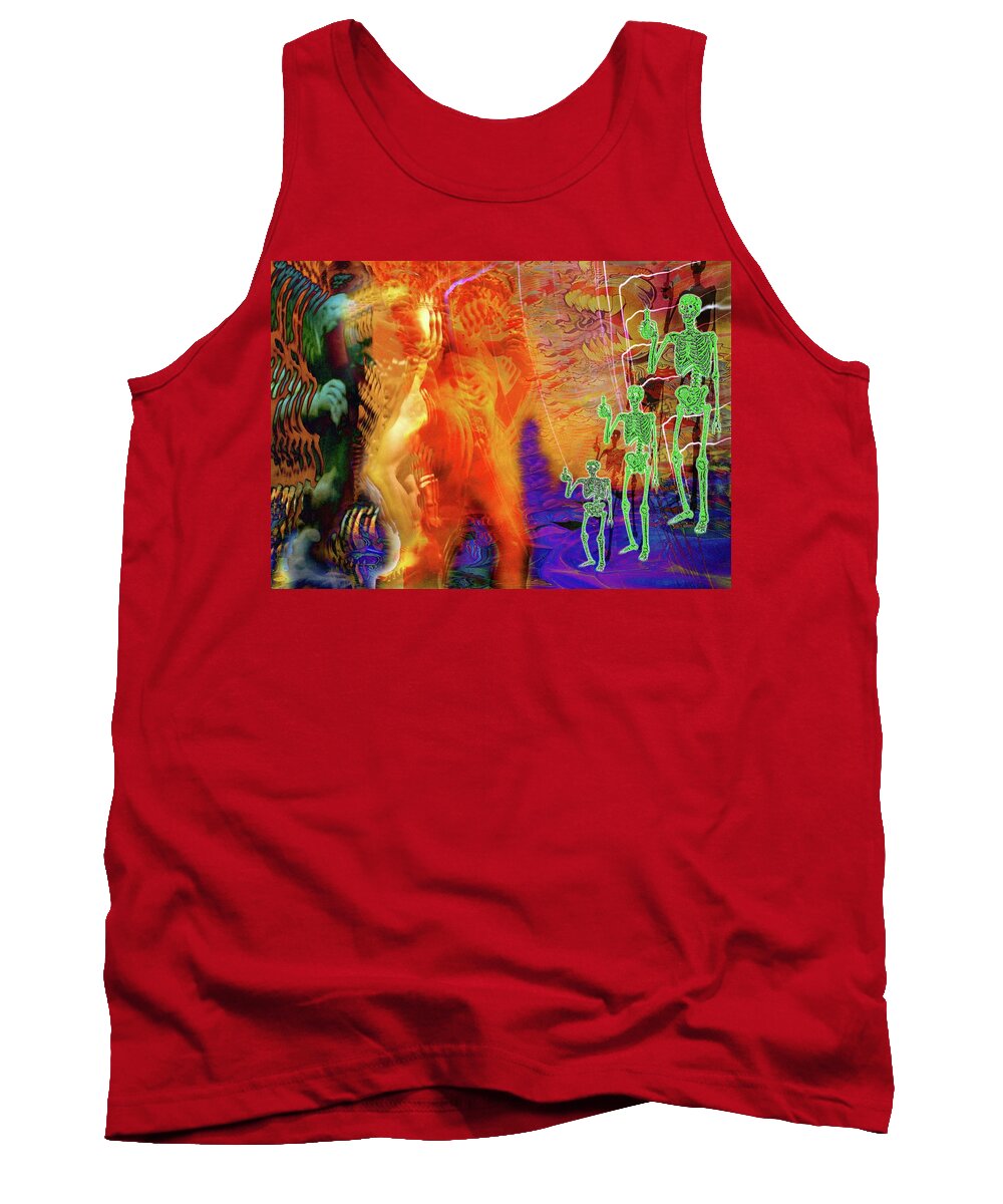 Spiritual Psychedelic Pop Tank Top featuring the digital art Radioactive Regeneration Revival by Andrew Chambers