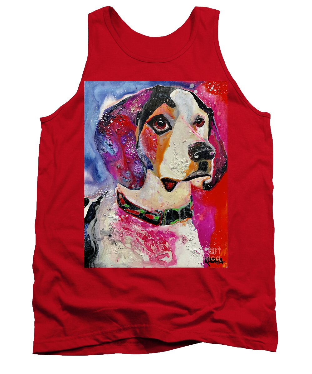 Beagle Tank Top featuring the painting Rascal by Kasha Ritter