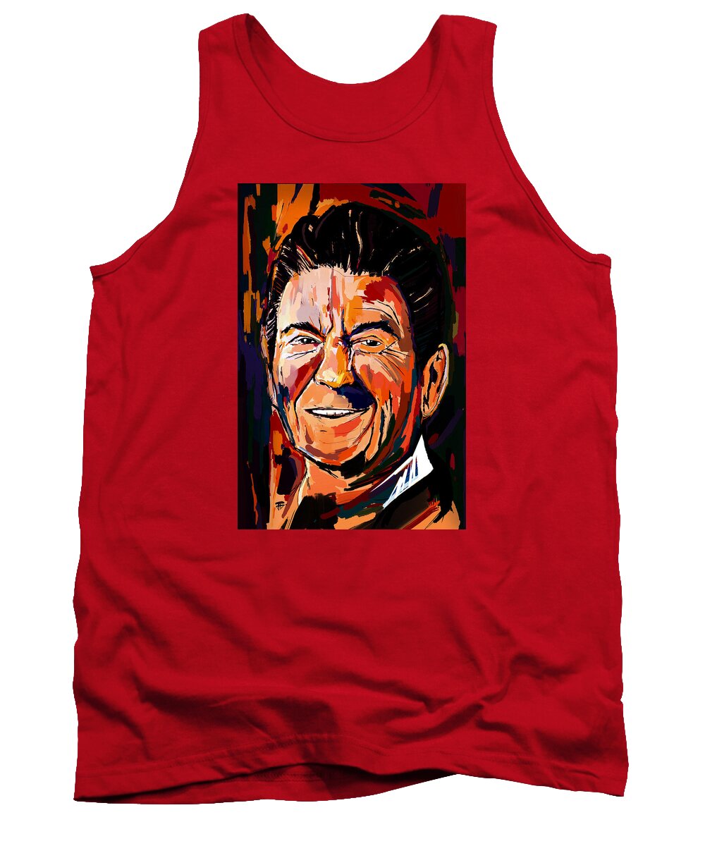  Tank Top featuring the painting Reagan Revisited by John Gholson