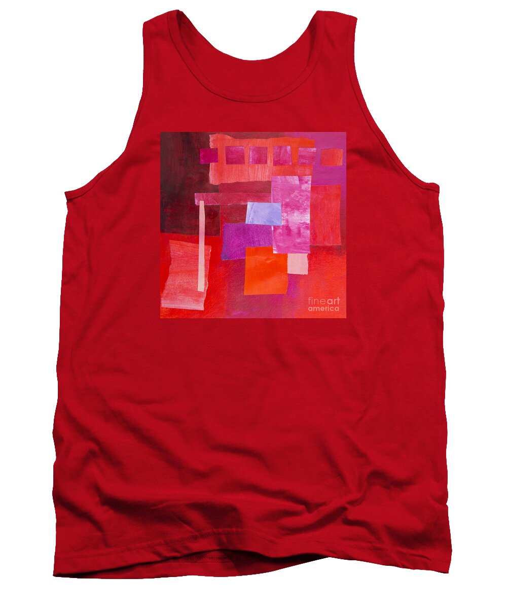 Red Tank Top featuring the mixed media Red 2 by Elena Nosyreva