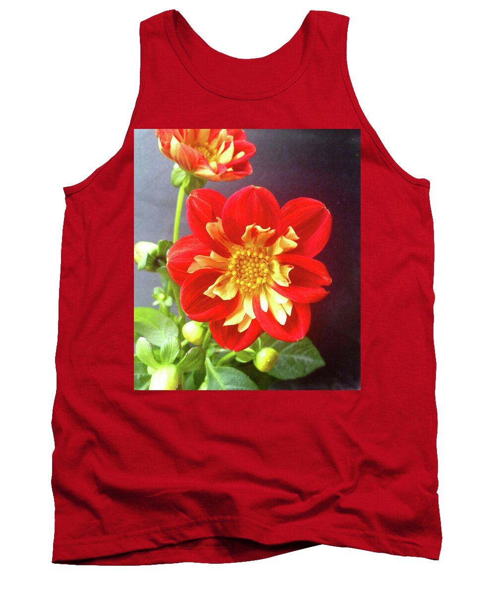 Red Tank Top featuring the photograph Red and Yellow Begonia by Wayne Potrafka