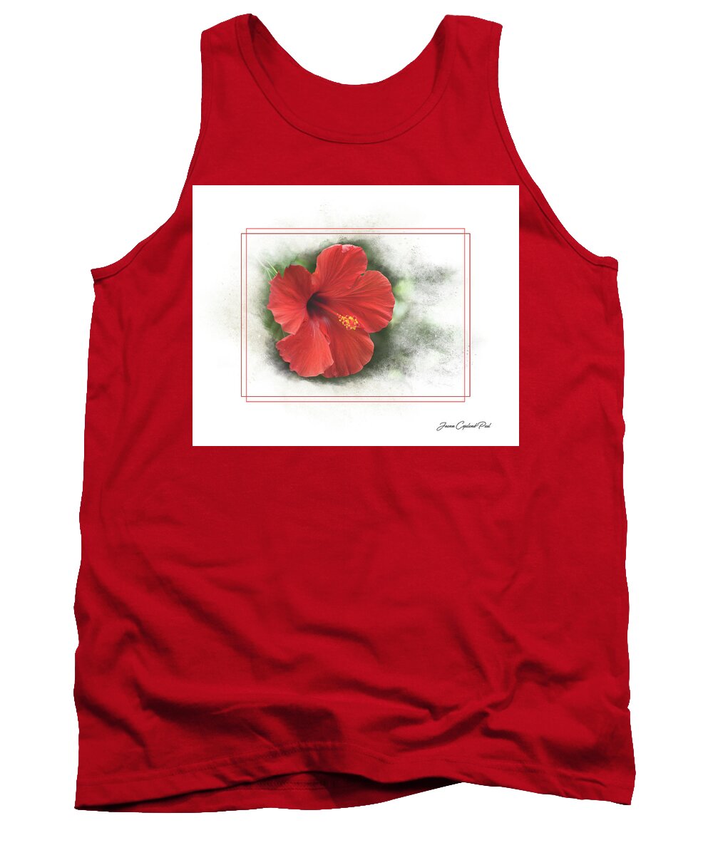 Red Hibiscus Tank Top featuring the photograph Red Hibiscus by Joann Copeland-Paul