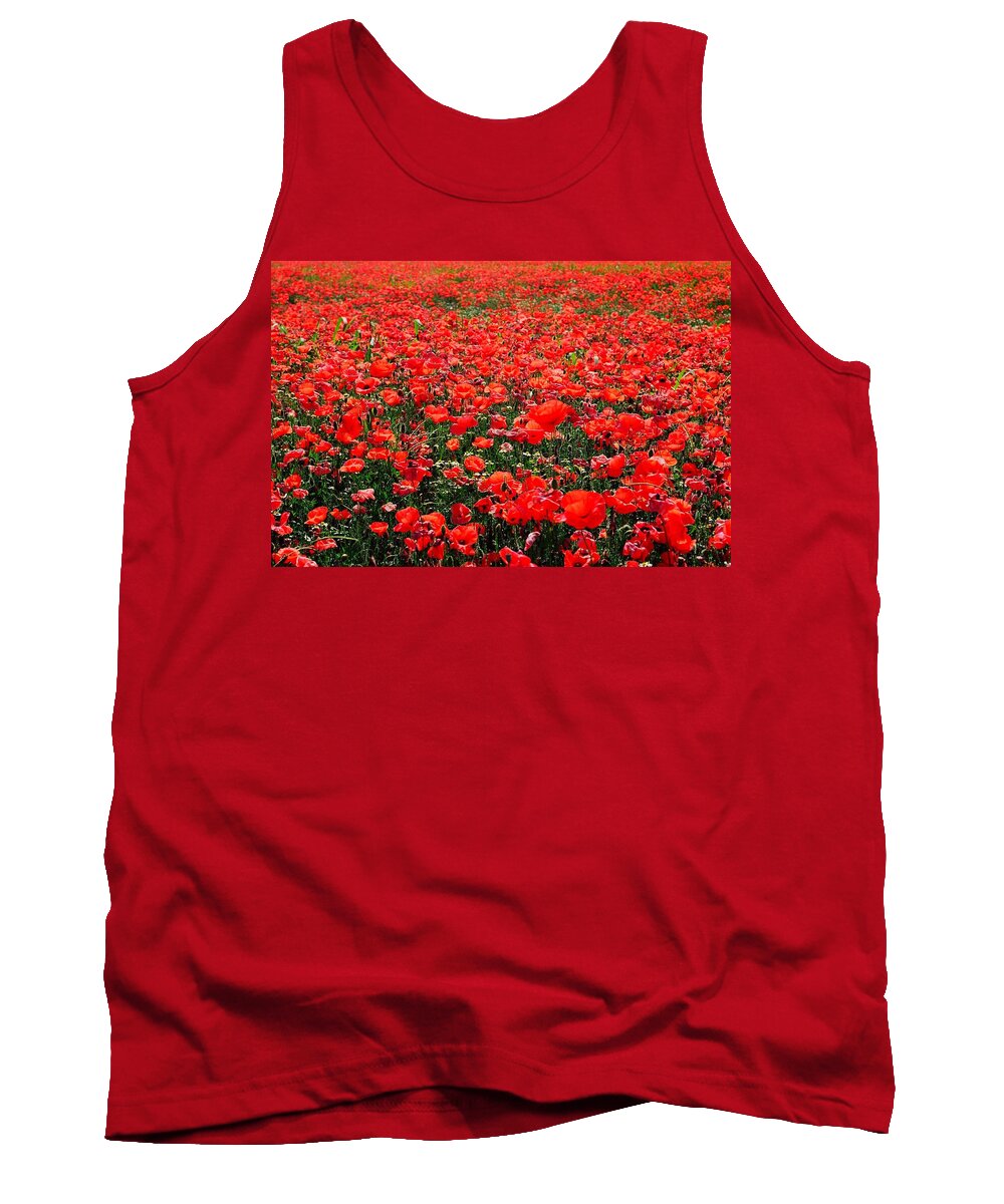 Flower Tank Top featuring the photograph Red Poppies by Juergen Weiss