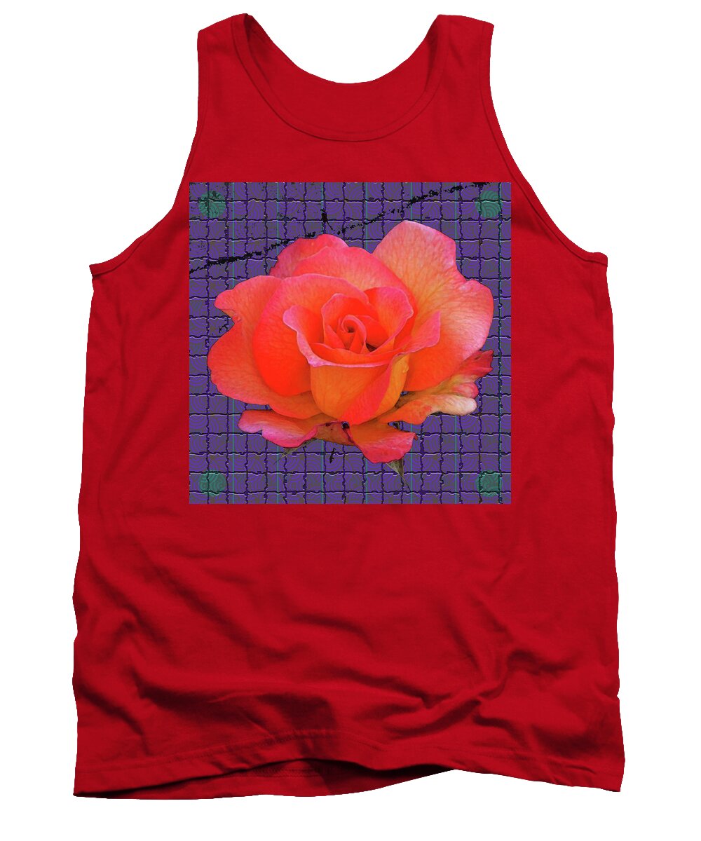 Flower Tank Top featuring the digital art Red Rose by Rod Whyte