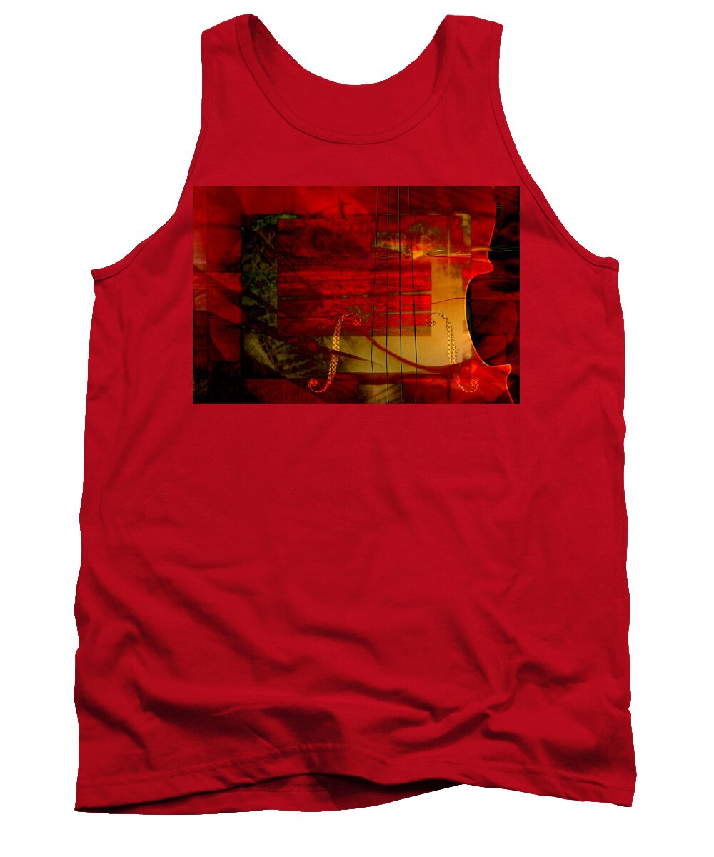 Abstract Tank Top featuring the digital art Red Strings by Art Di
