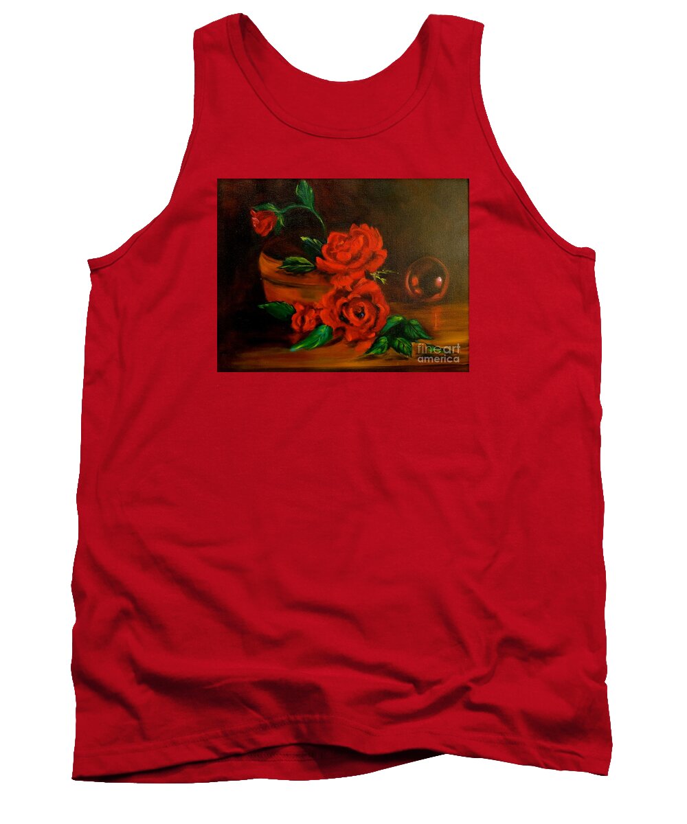  Red Roses Tank Top featuring the painting Roses are Red by Jenny Lee
