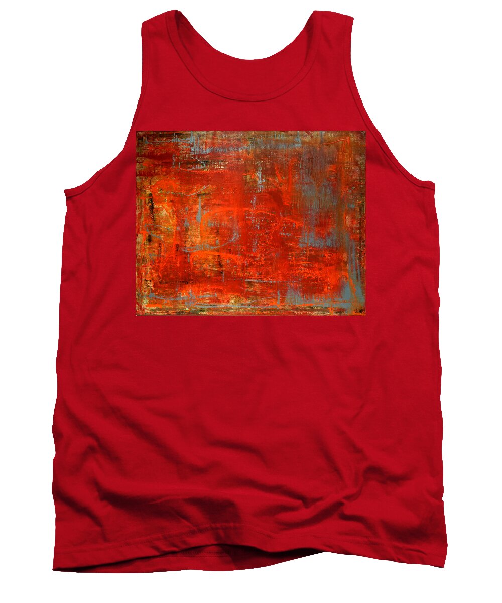 Abstract Art Tank Top featuring the painting Rumble by Julie Niemela