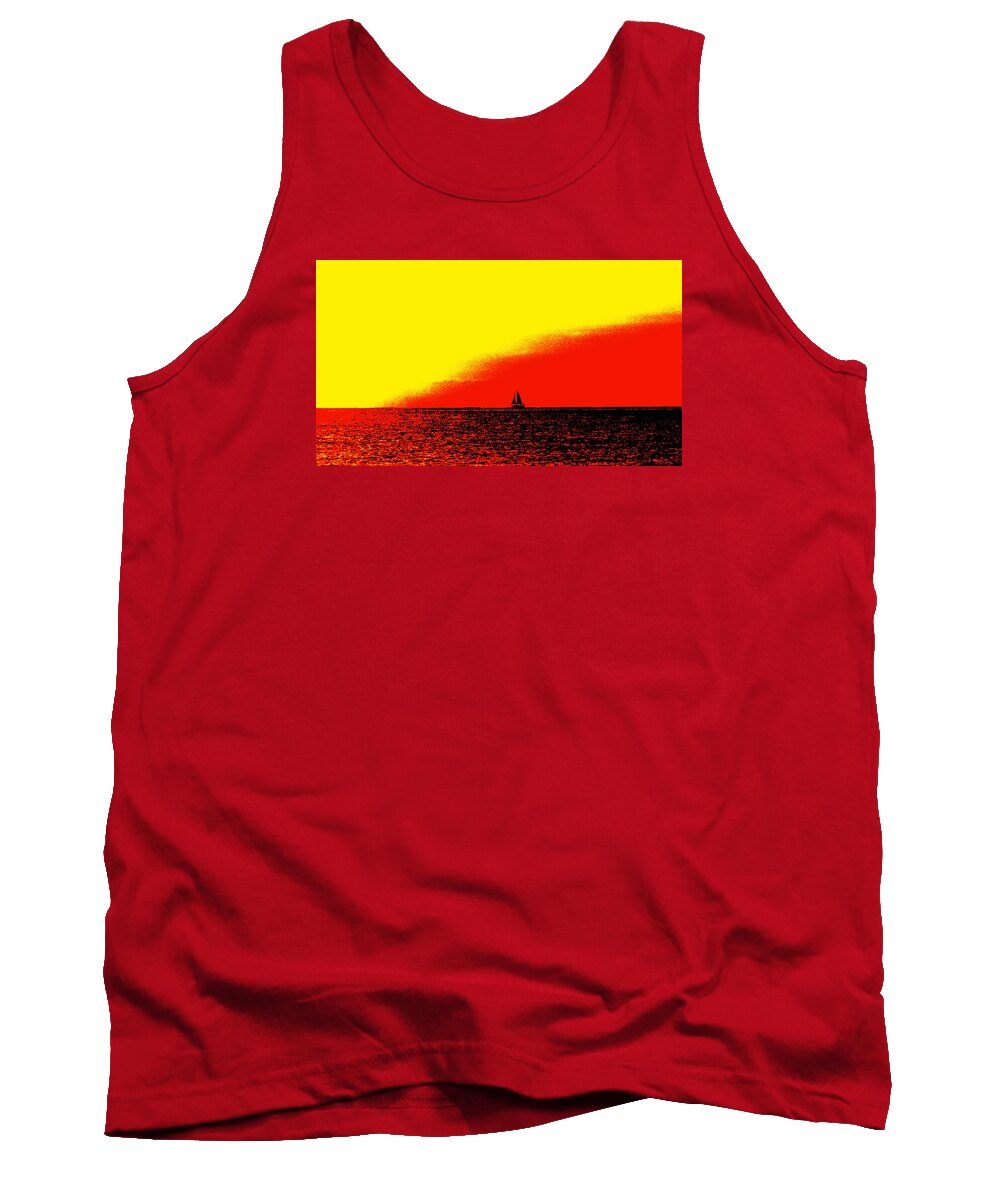 Sailboat Tank Top featuring the photograph Sailboat Horizon Poster by Lawrence S Richardson Jr