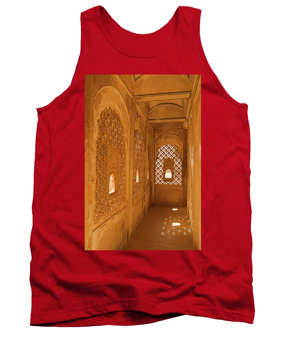 Carved Tank Top featuring the photograph SKN 1241 Carved Niche by Sunil Kapadia