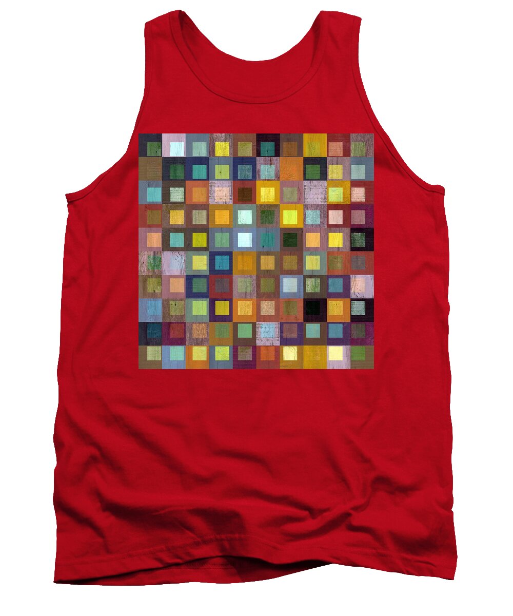 Abstract Tank Top featuring the digital art Squares in Squares One by Michelle Calkins