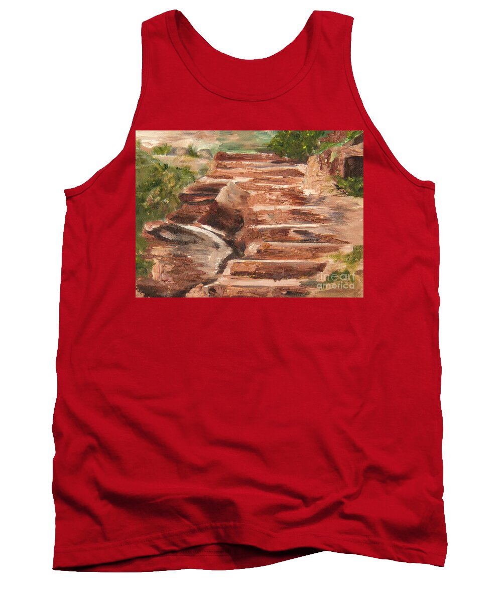 Landscape Tank Top featuring the painting Steps to Zion by Nila Jane Autry