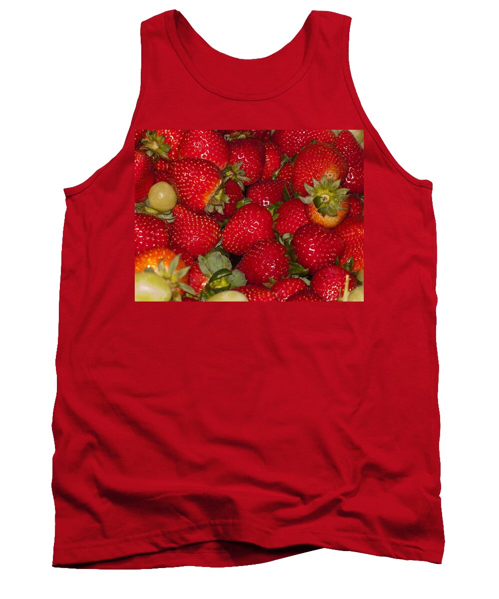 Food Tank Top featuring the photograph Strawberries 731 by Michael Fryd