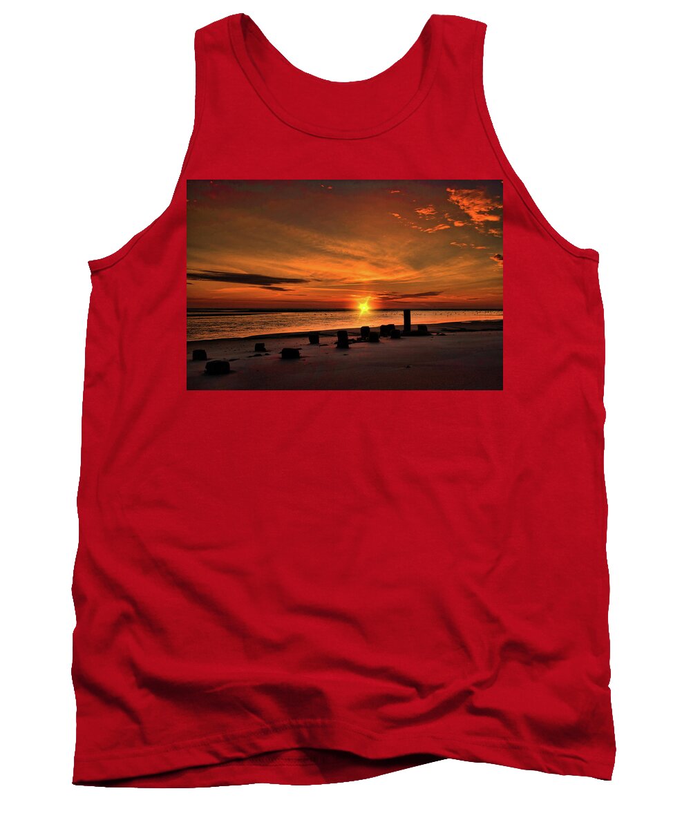 Pawley's Island Sunrise Tank Top featuring the photograph Sunrise at Pawley's Island #1 by Joe Granita