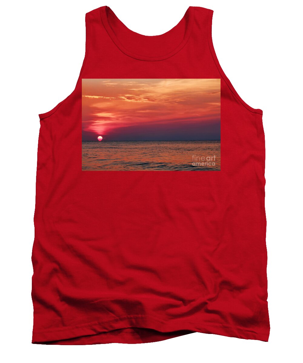 Sunrise Tank Top featuring the photograph Sunrise Over The Horizon On Myrtle Beach by Jeff Breiman