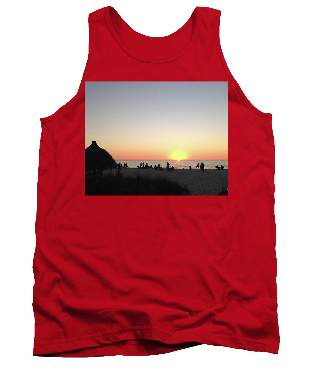 Sunset Tank Top featuring the photograph Sunset on the Beach by Susan Grunin