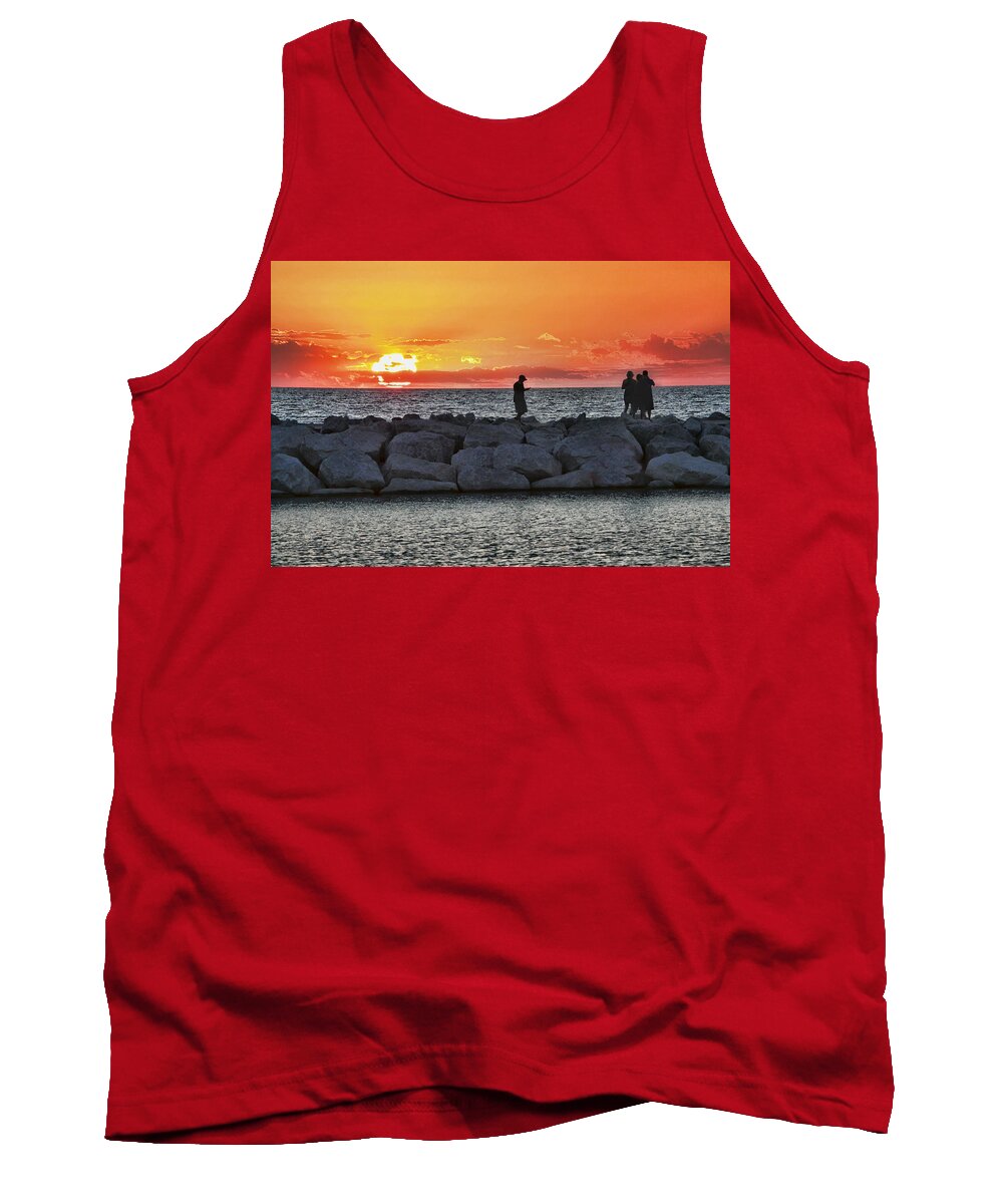 Sunset Silhoutte Tank Top featuring the photograph Sunset Silhoutte by Pat Cook