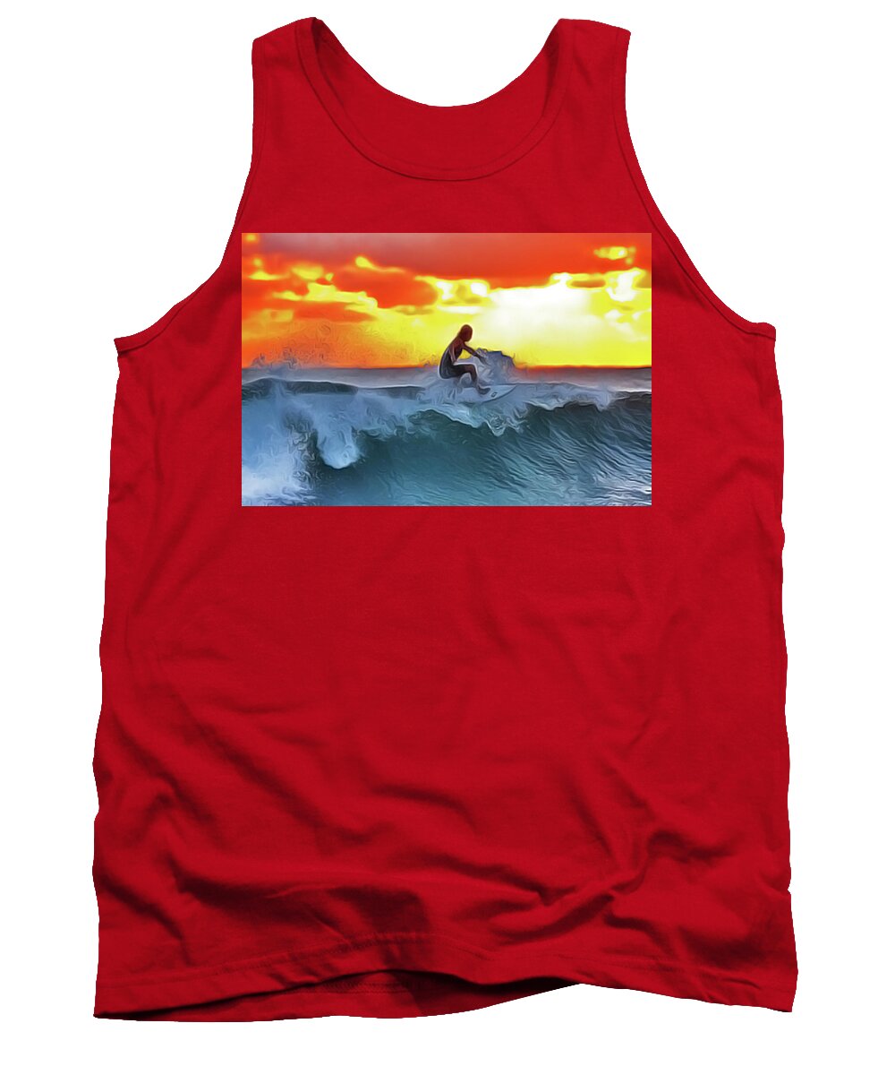 Surferking Tank Top featuring the painting SurferKing by Harry Warrick