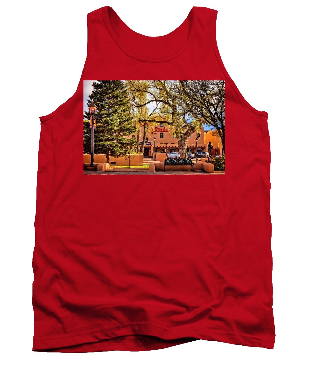 Taos Plaza Tank Top featuring the photograph Taos Plaza by Diana Powell