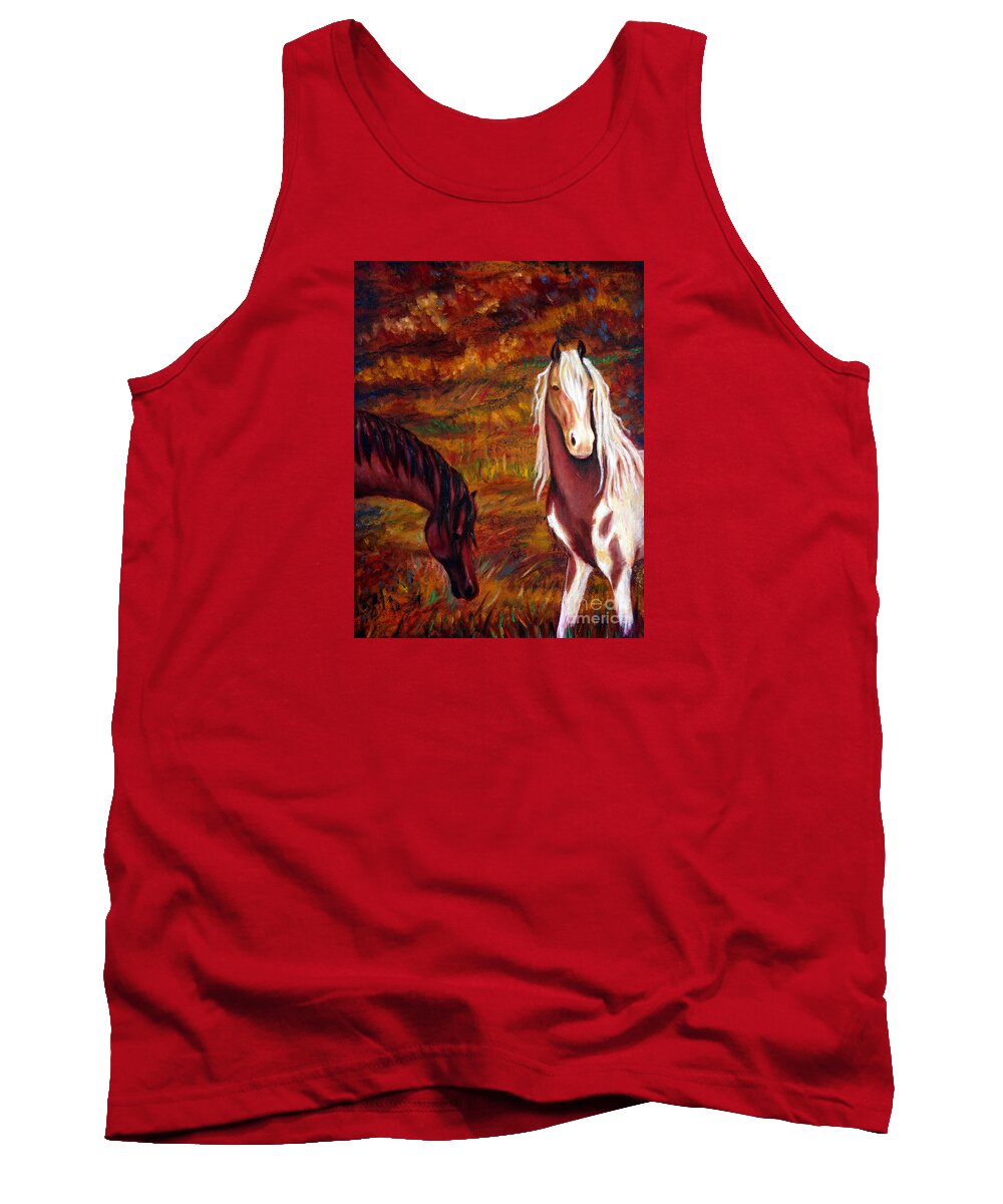 Horses Tank Top featuring the painting The Browns and The Paints by Georgia Doyle