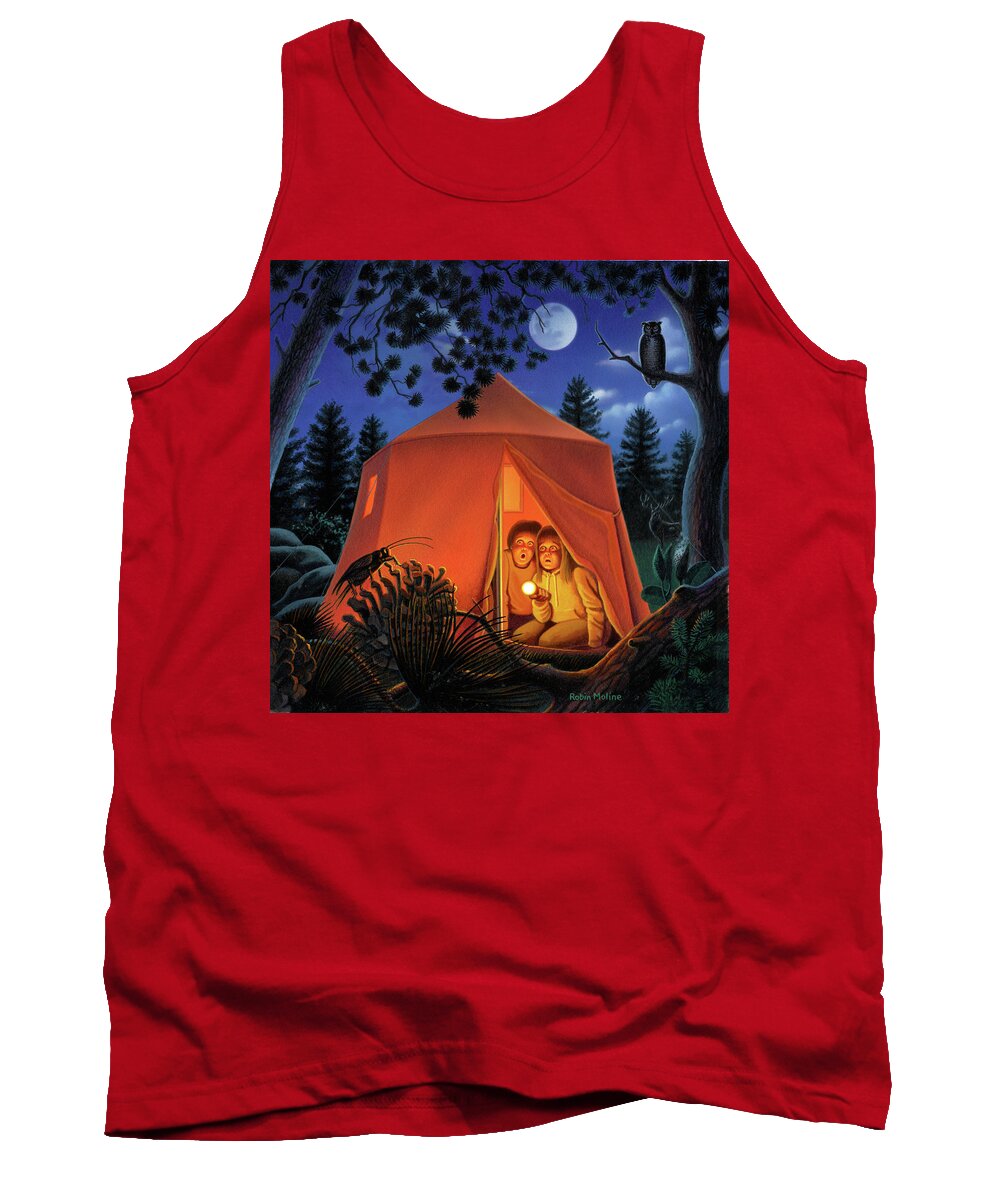Camping Tank Top featuring the painting The Campout by Robin Moline