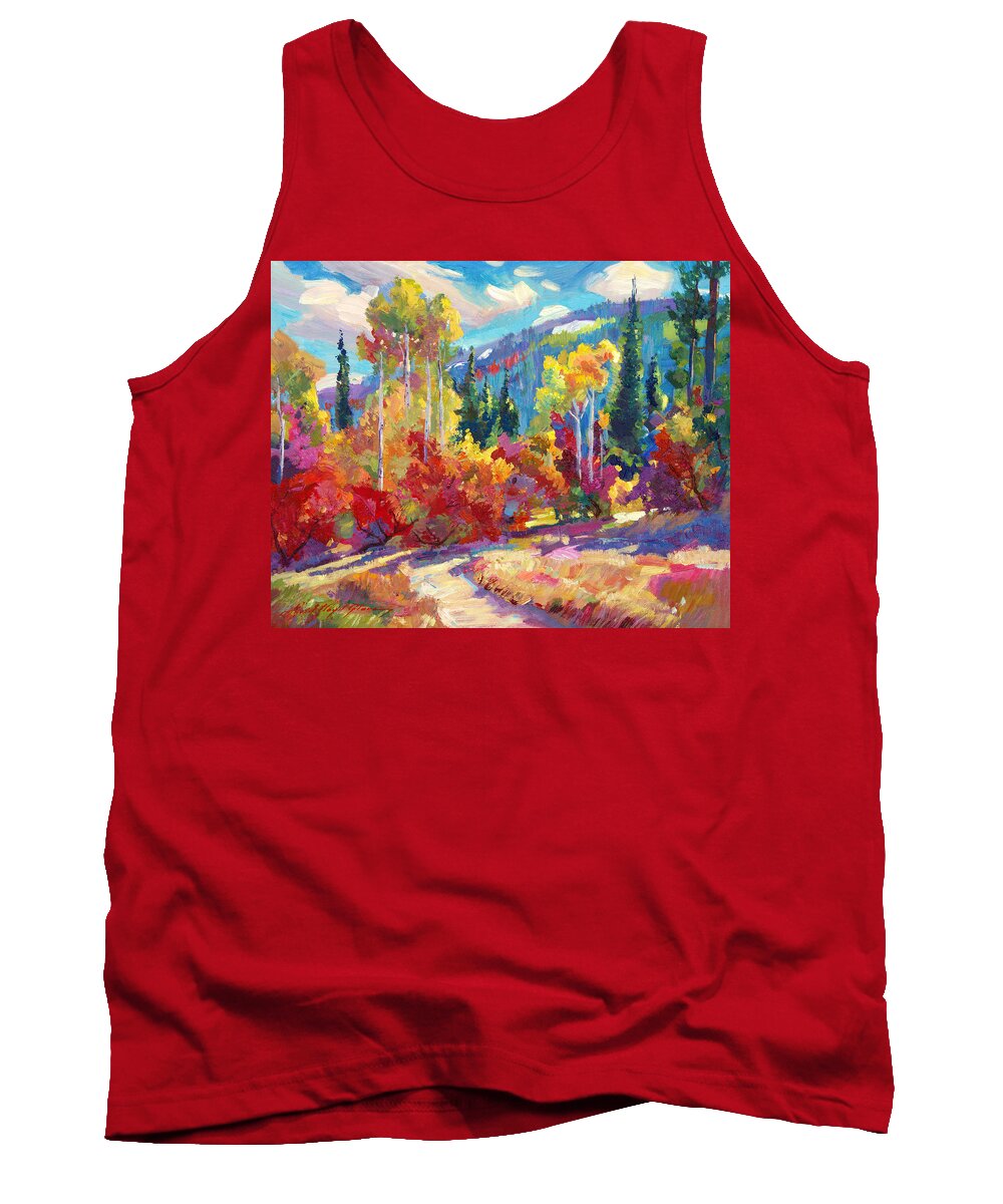 Plein Air Tank Top featuring the painting The Colors of New Hampshire by David Lloyd Glover