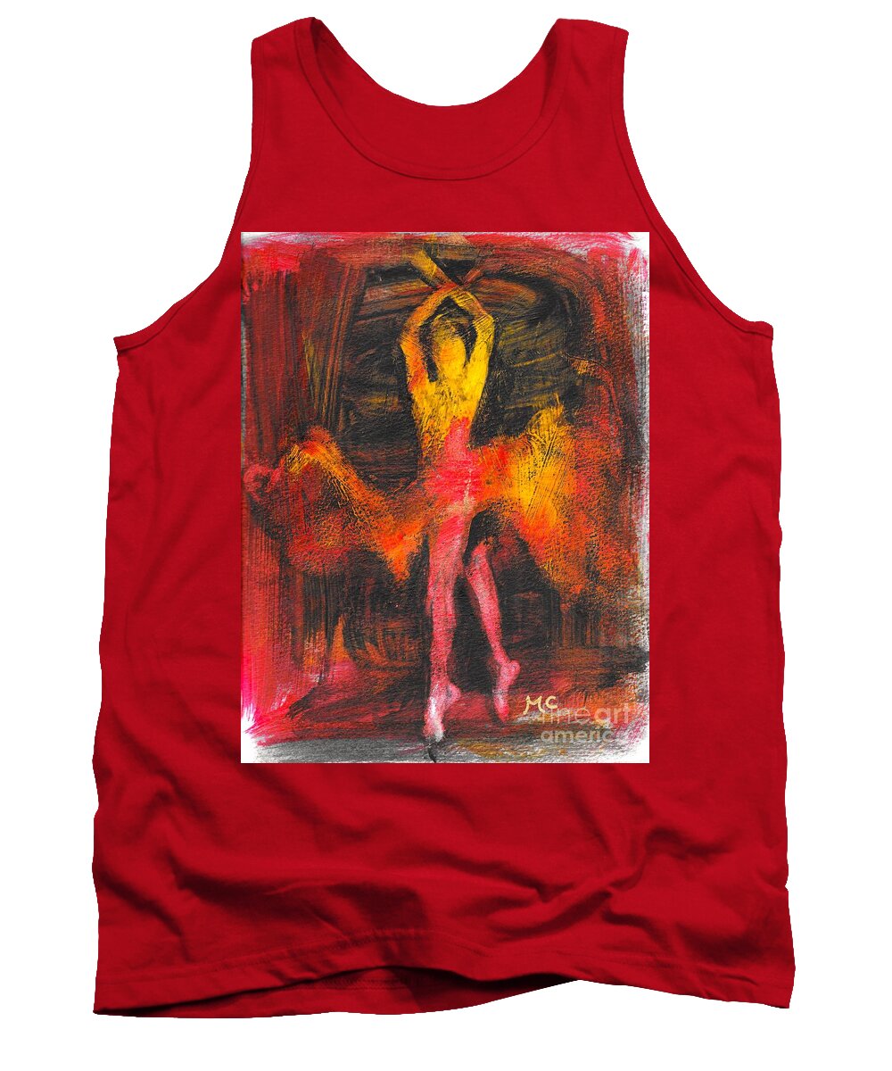 Dancer Tank Top featuring the mixed media The Performer by Mafalda Cento