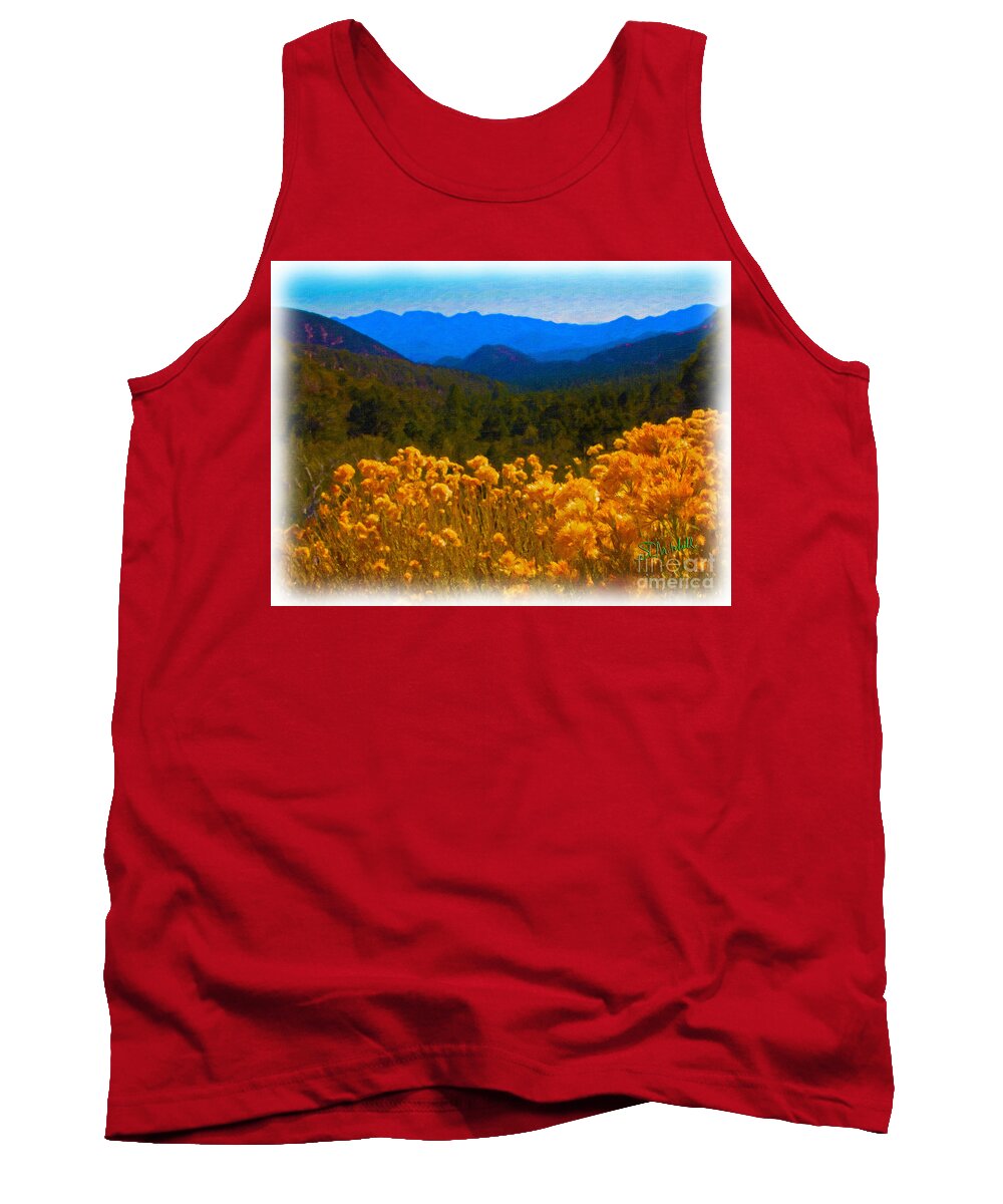 Mountains Tank Top featuring the painting The Spring Mountains by Stephen L Mitchell