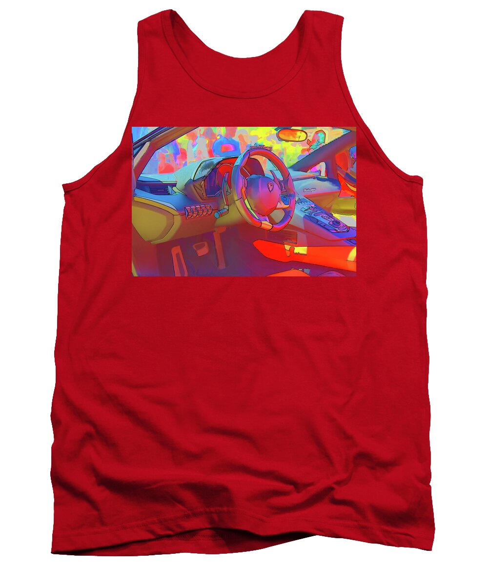 Car Tank Top featuring the photograph Tie Dye Sports Car by Artful Imagery