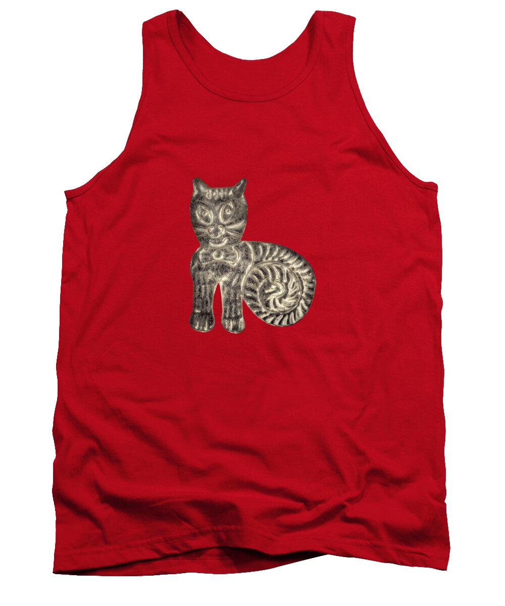 Good Luck Tank Top featuring the photograph Tin Cat by YoPedro