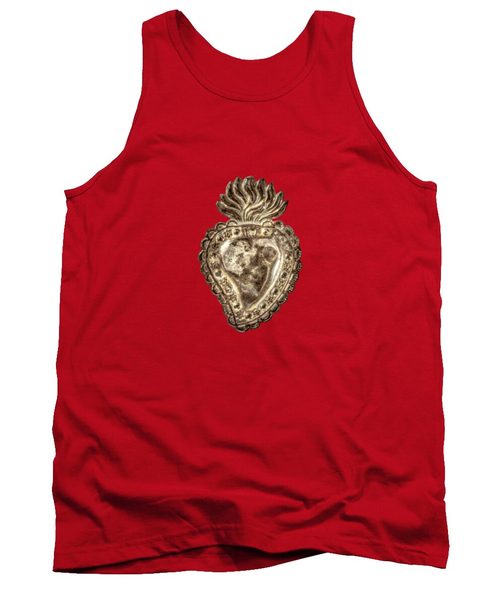 Heart Tank Top featuring the photograph Tin Heart by YoPedro