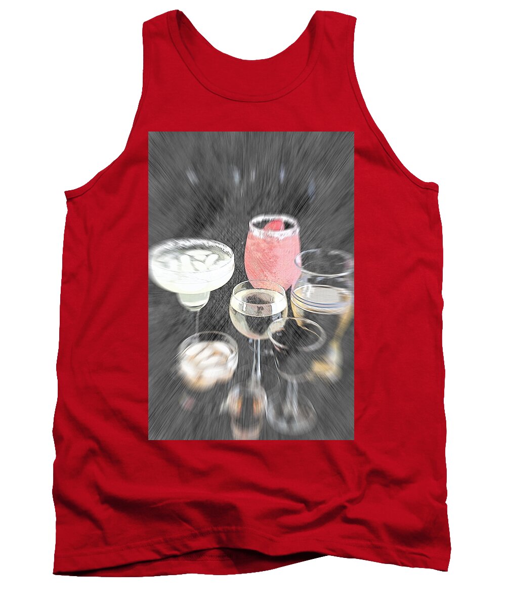 Alcohol Tank Top featuring the mixed media Too Many to Drive by Sherry Hallemeier