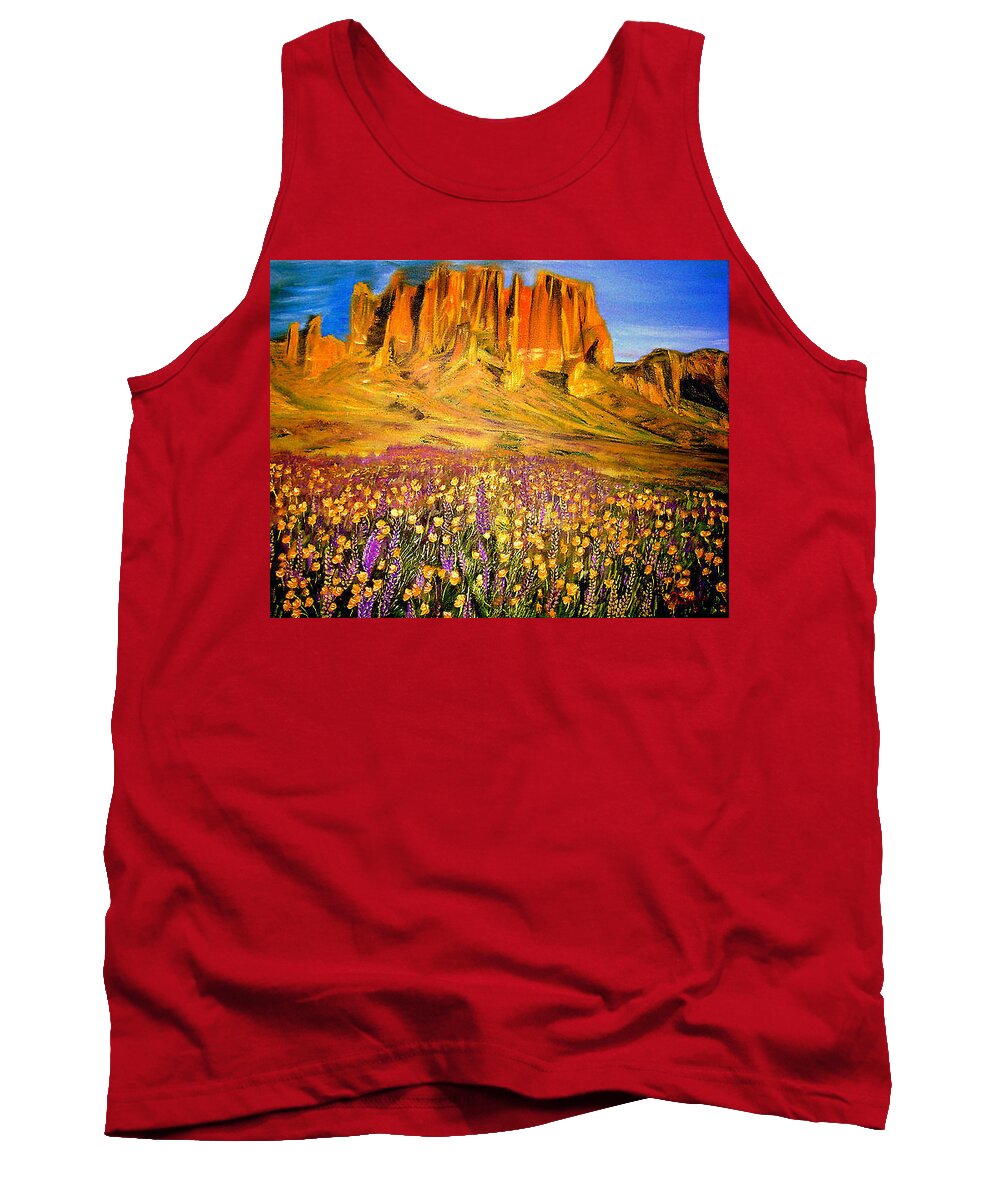 Landscape Tank Top featuring the painting Tonto national Forest AZ by Kenneth LePoidevin