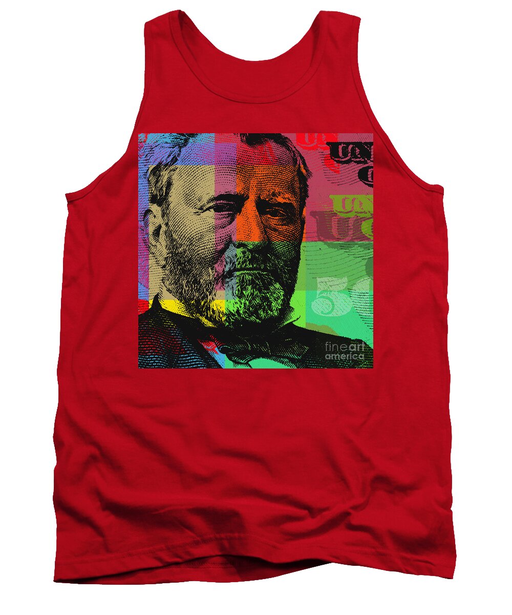Ulysses S. Grant Tank Top featuring the digital art Ulysses S. Grant - $50 bill by Jean luc Comperat
