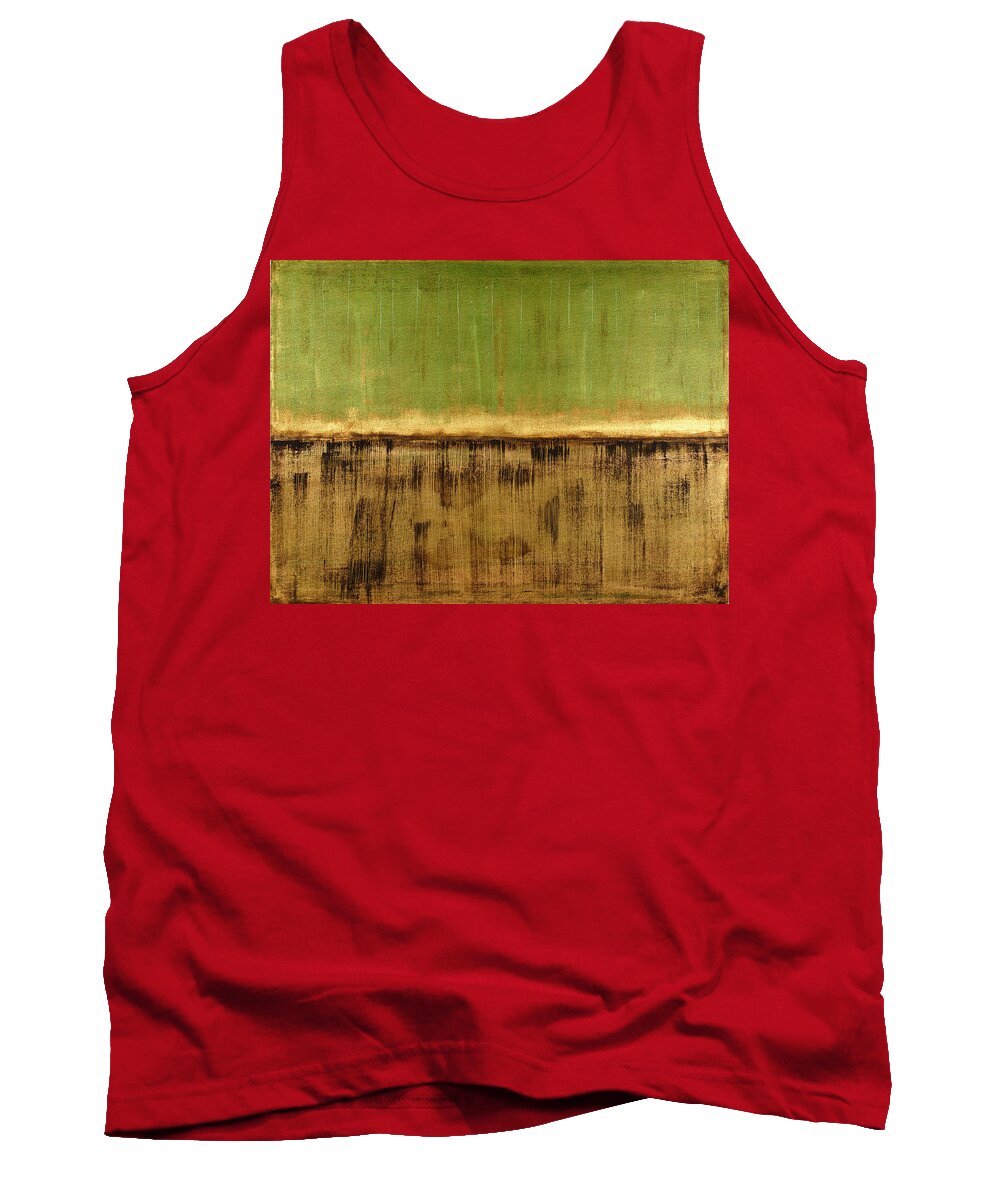 Green Tank Top featuring the painting Untitled No. 12 by Julie Niemela