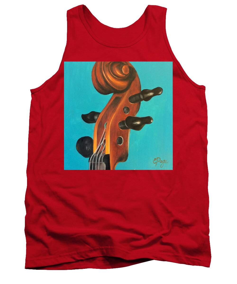 Violin Tank Top featuring the painting Violin Head by Emily Page