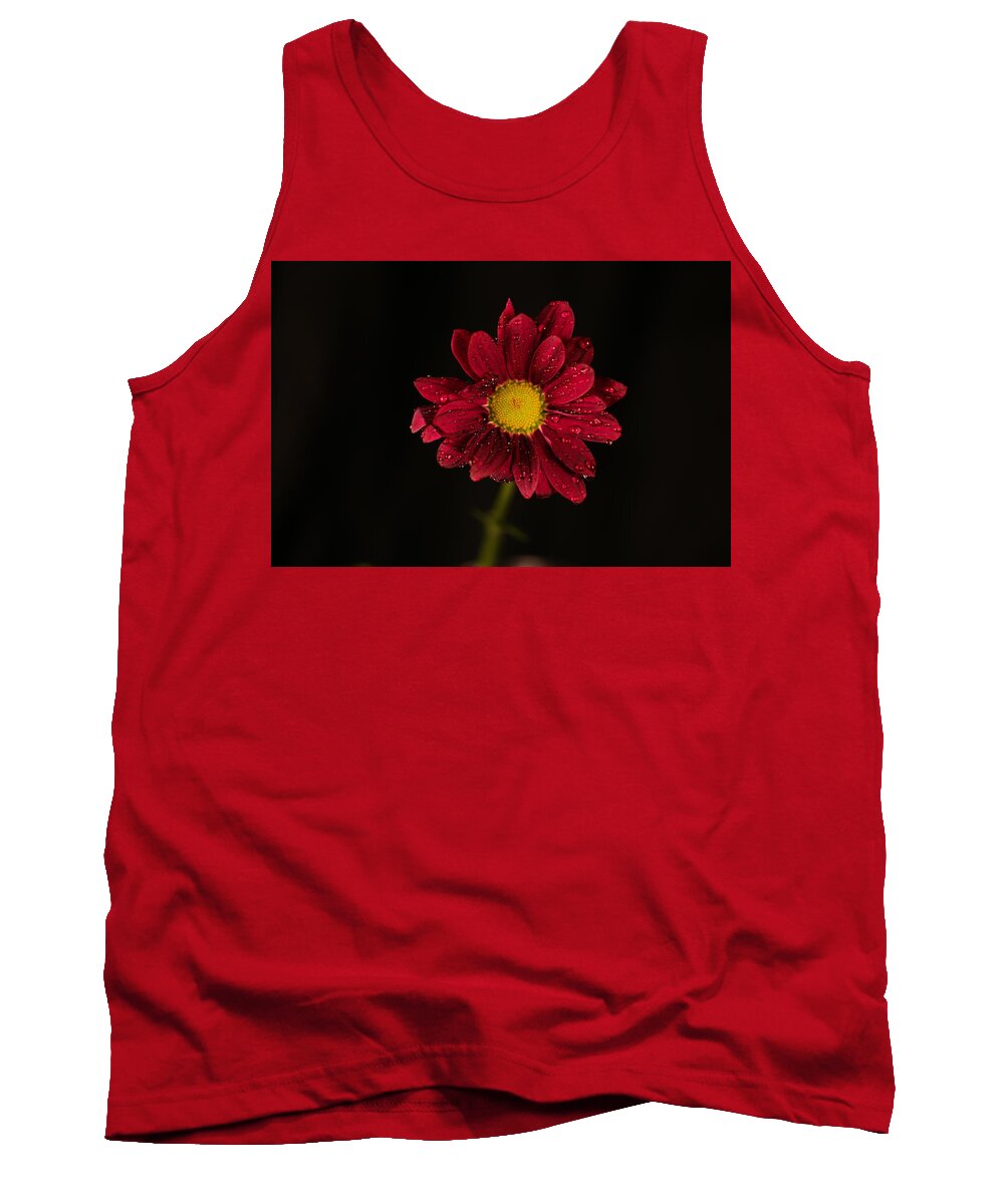 Flower Tank Top featuring the photograph Water Drops On A Flower by Jeff Swan