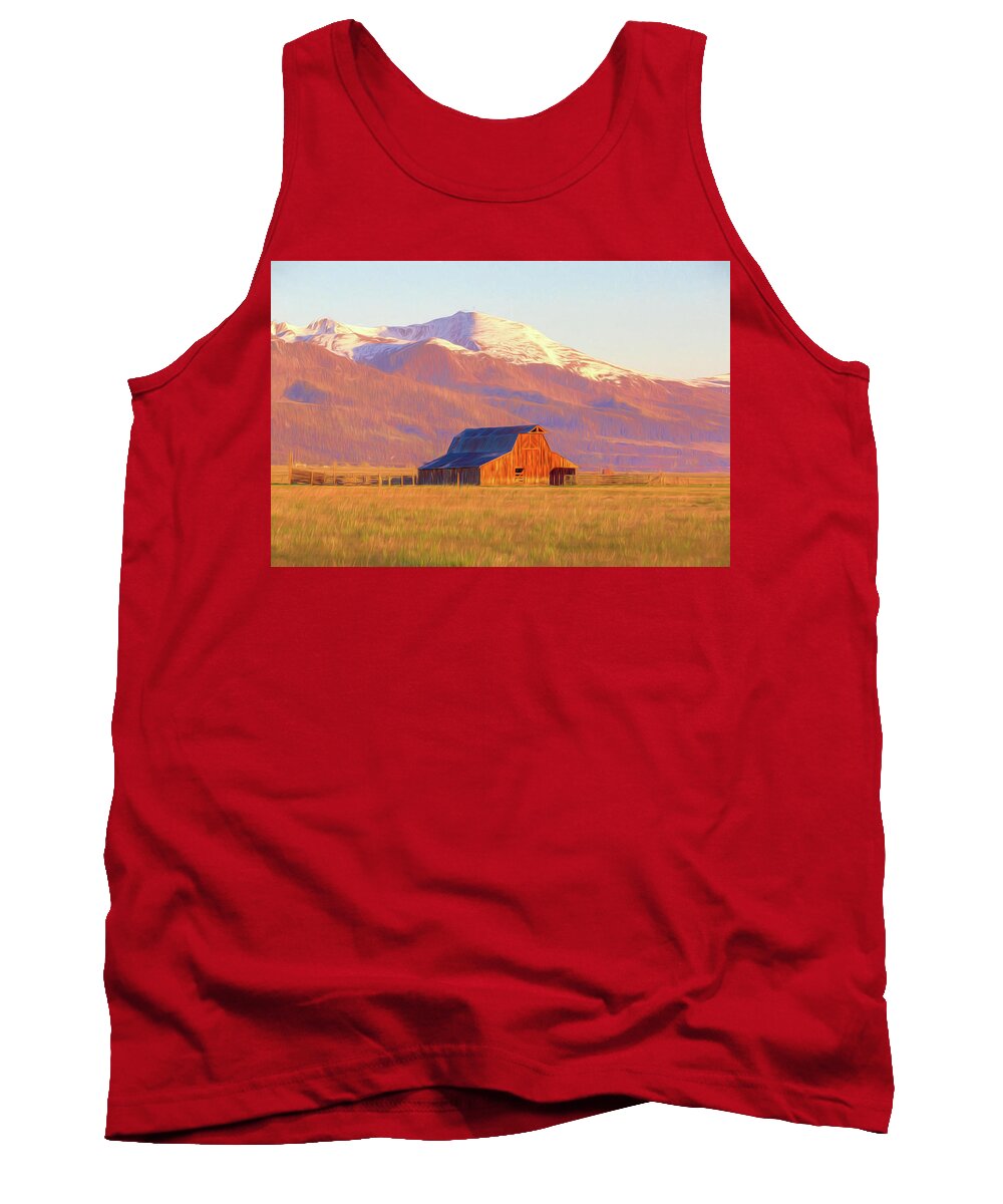 Colorado Tank Top featuring the photograph Westcliffe Barn - Painting by Eric Glaser
