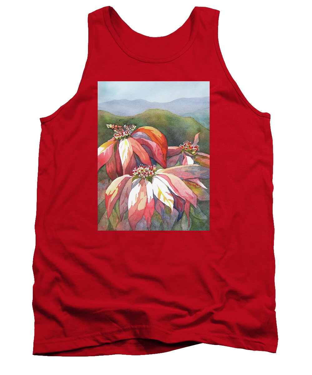 Nancy Charbeneau Tank Top featuring the painting Wild Poinsettias by Nancy Charbeneau