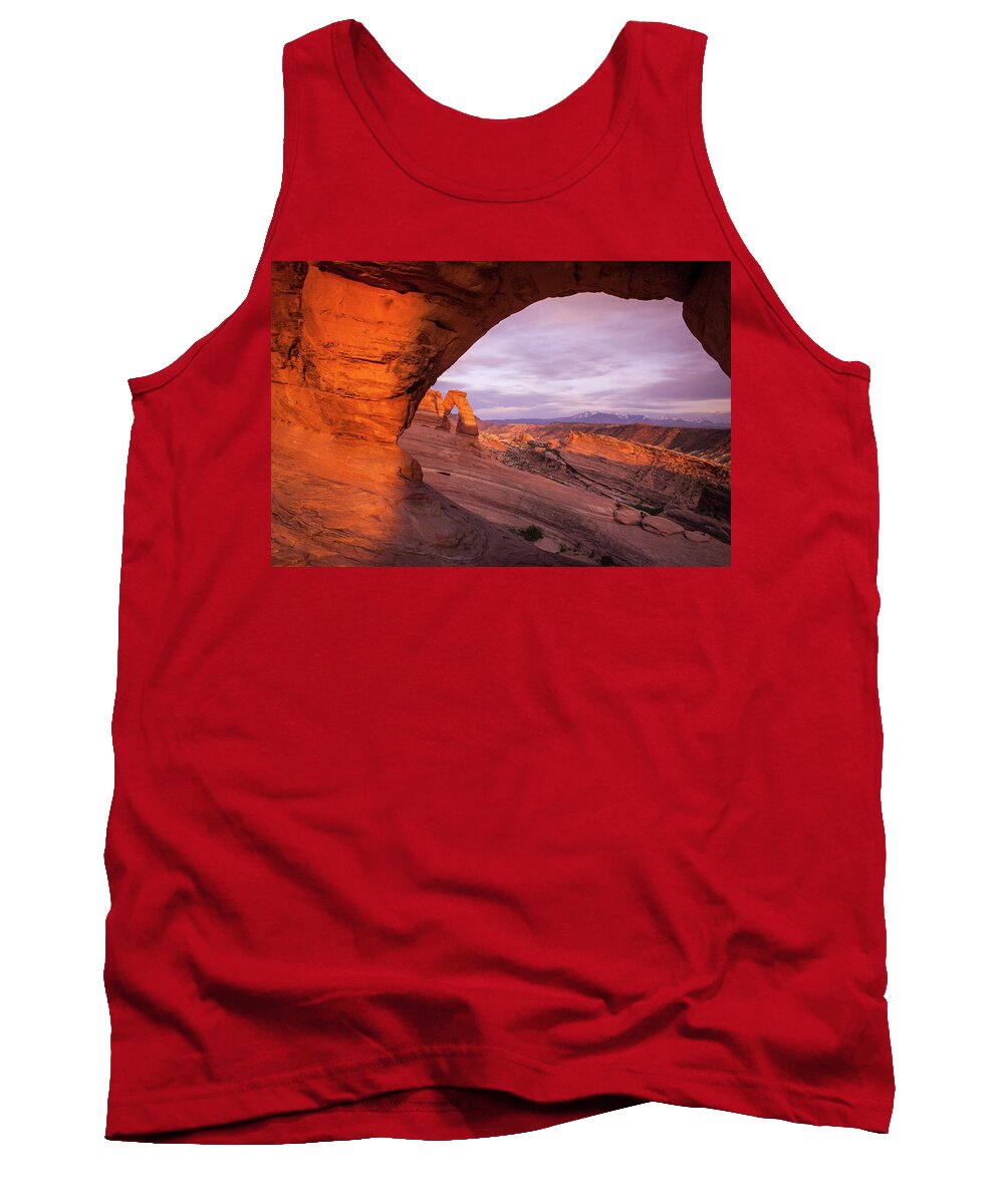 Delicate Arch Tank Top featuring the photograph Window to Arch by Wesley Aston