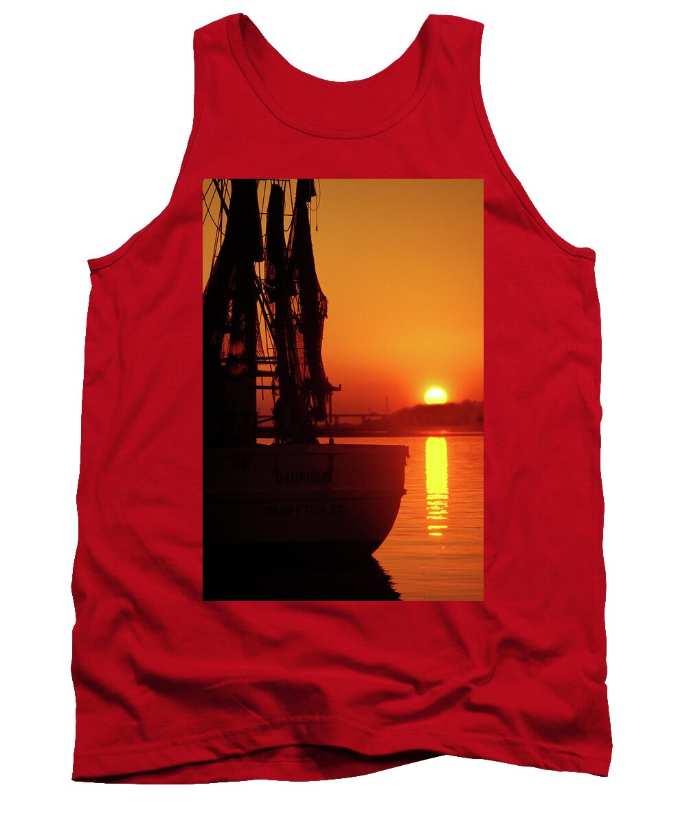 Boat Tank Top featuring the photograph Winter Sunset Hilton Head by Jerry Griffin