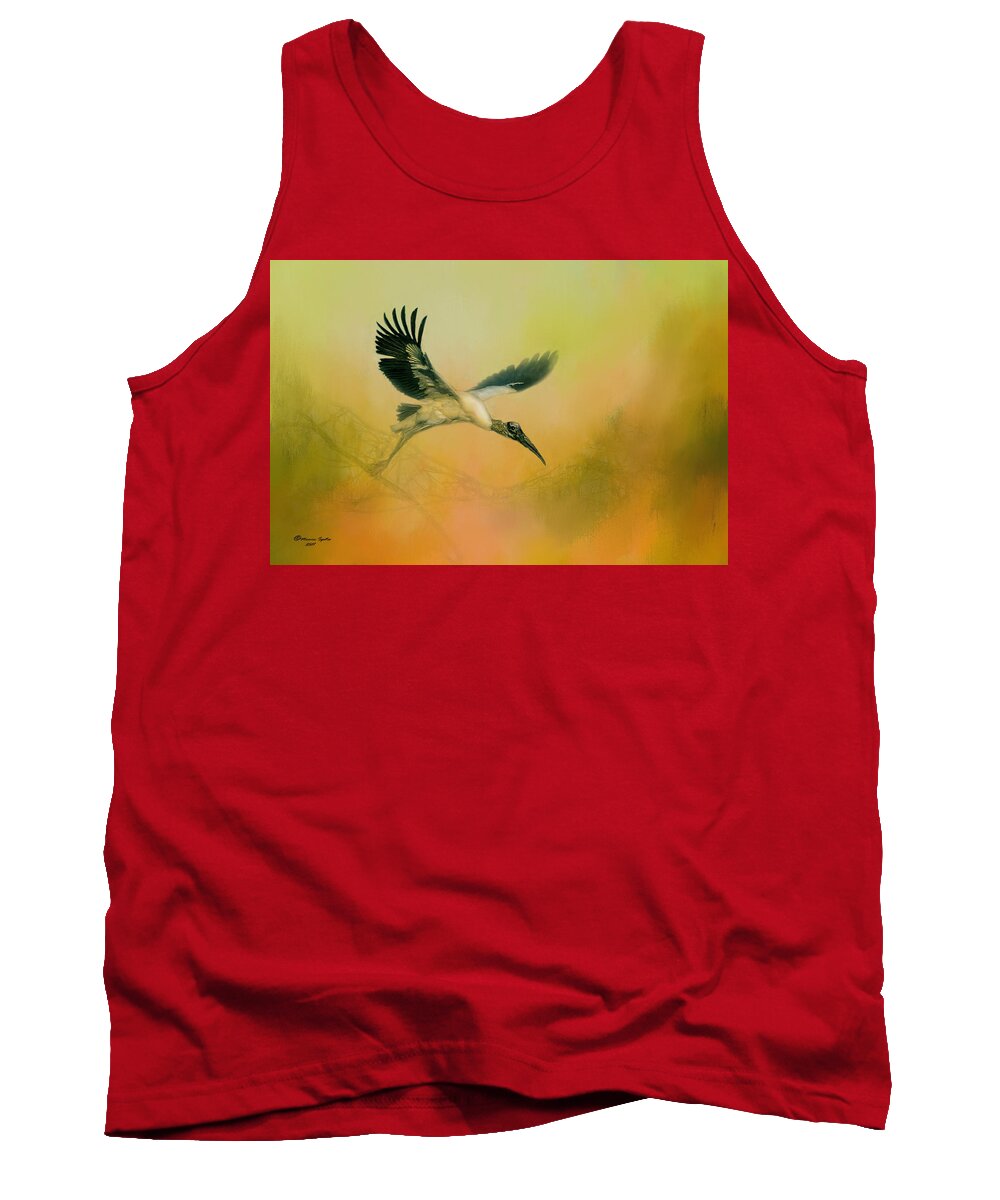 Birds Tank Top featuring the photograph Wood Stork Encounter by Marvin Spates