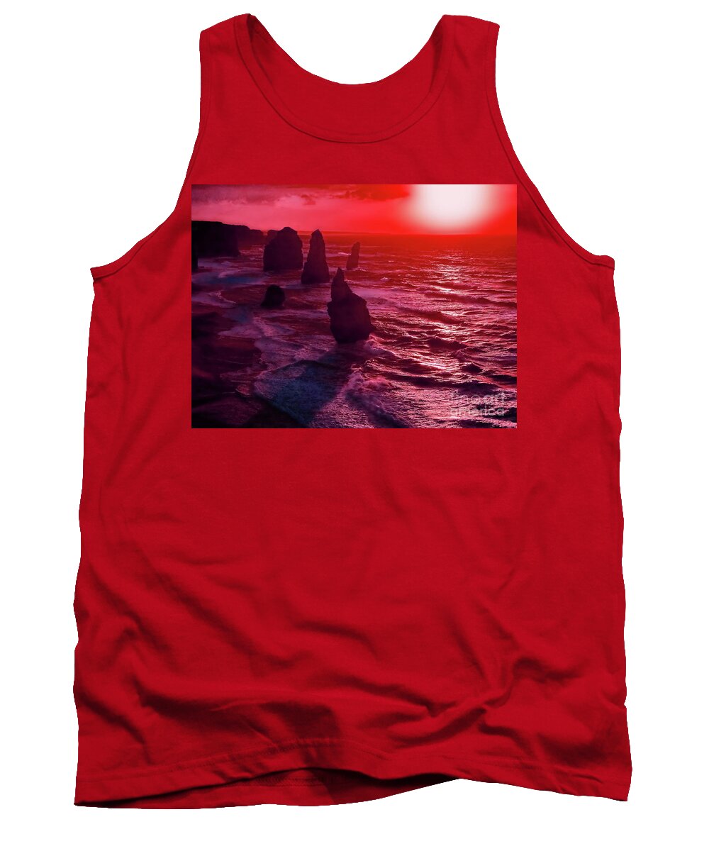Digital Altered Photo Tank Top featuring the photograph World's End by Tim Richards